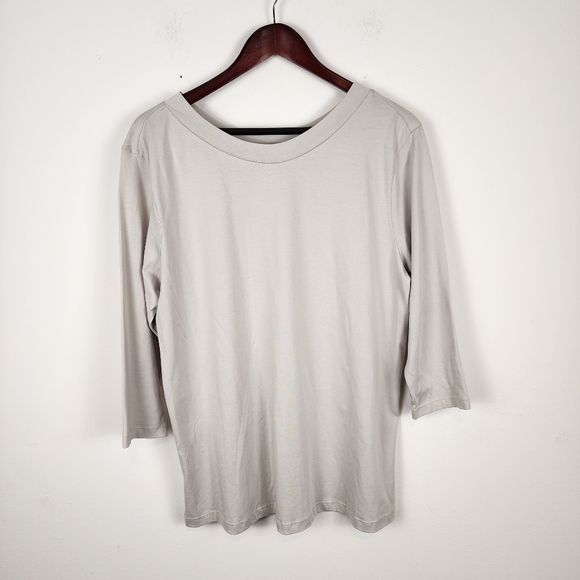 J Peterman Company‎ Gray Round Neck Long Sleeve Tunic Shirt Women's Size XL - Picture 1 of 9